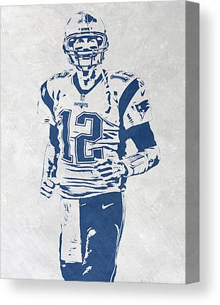 Tom Brady New England Patriots Pixel Art 2 Joe Hamilton Canvas Print