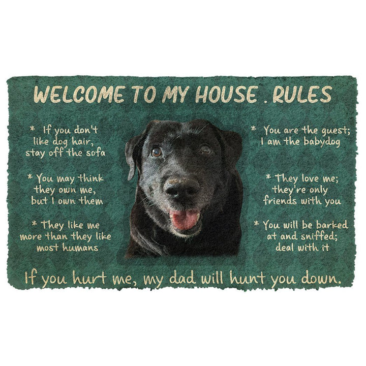 Waybackapparel Welcome To My House Rules Custom 3D Doormat