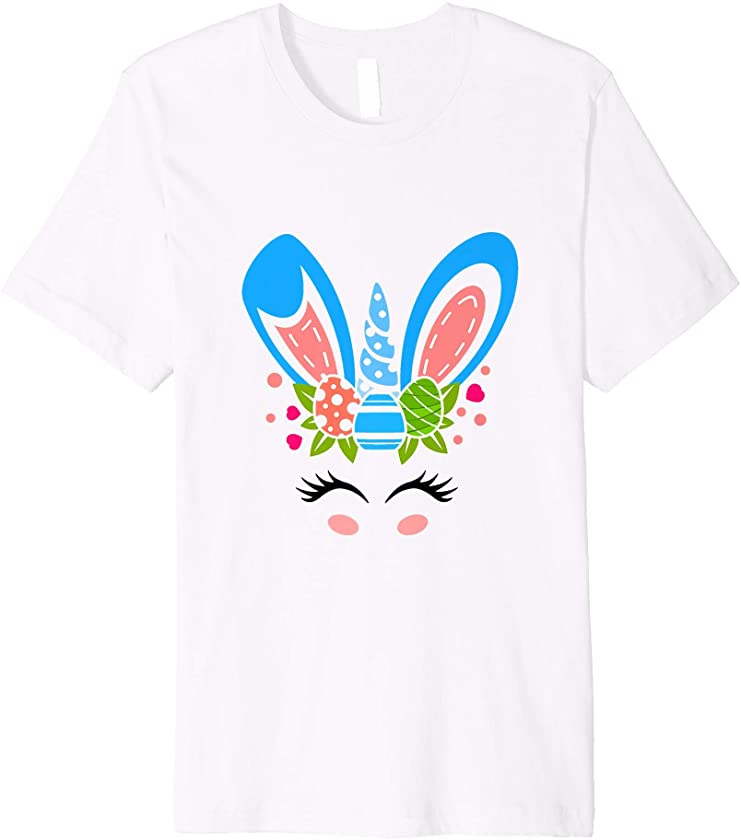 Cute Easter Bunny unicorn Face funny men women kids Easter Premium T-Shirt