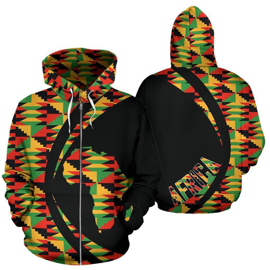 Greek Life Hoodie – Circle Kente Ghana Special Zip Hoodie