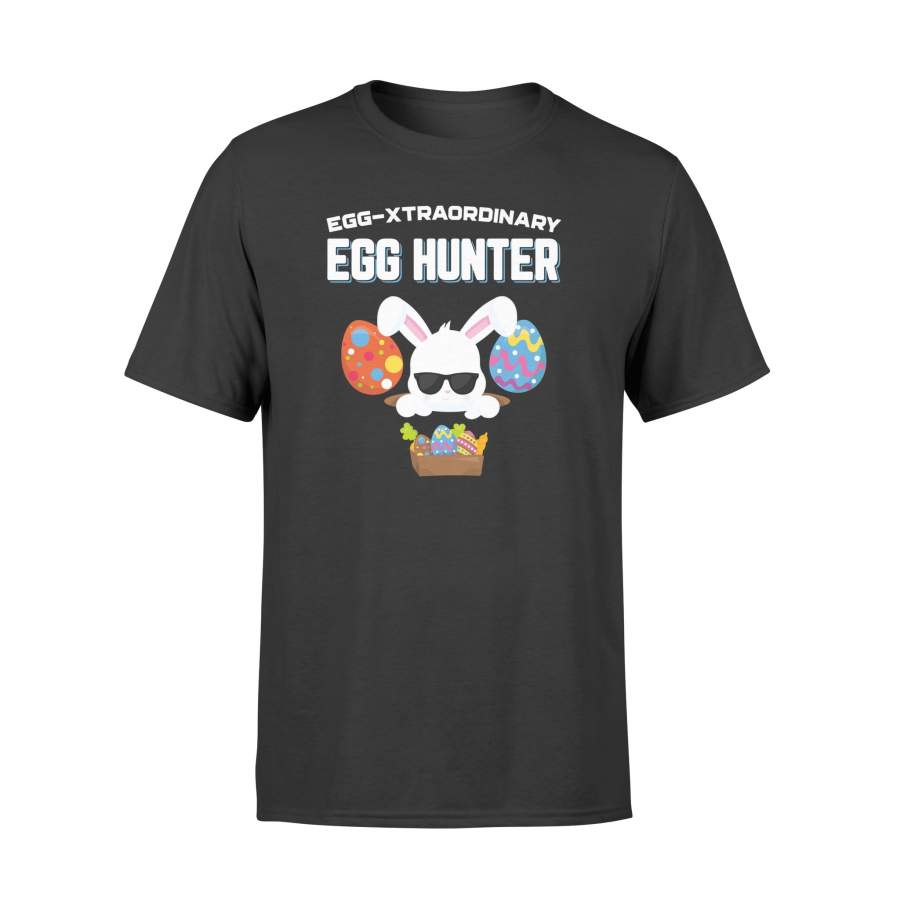 Egg-Xtraordinary Egg Hunter Easter Boys Girls Bunny T Shirt