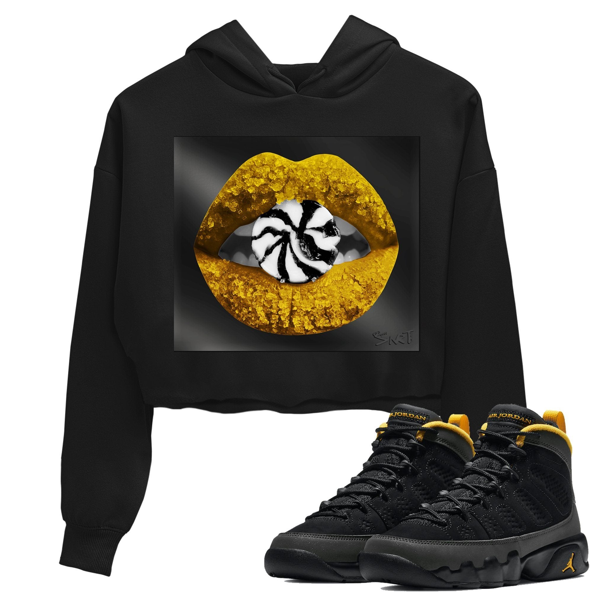 Lips Candy Crop Hoodie – Air Jordan 9 University Gold