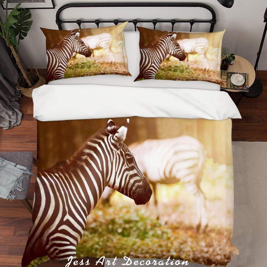 3D Animal Zebra Quilt Cover Set Bedding Set Pillowcases SF60