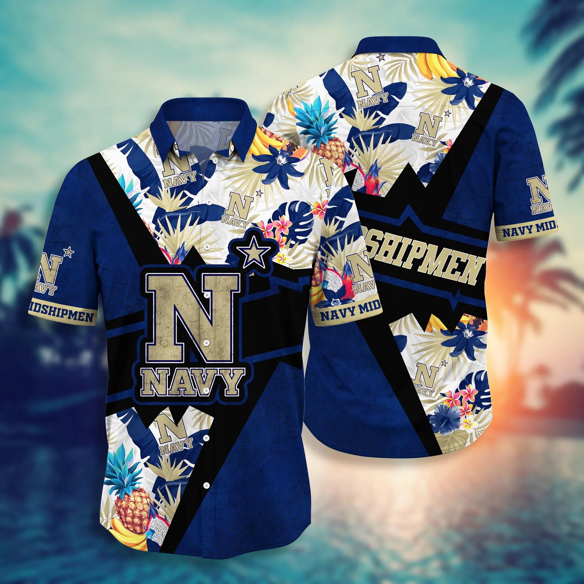 Navy Midshipmen NCCA Hawaiian Shirt High Temperatures Aloha Shirt