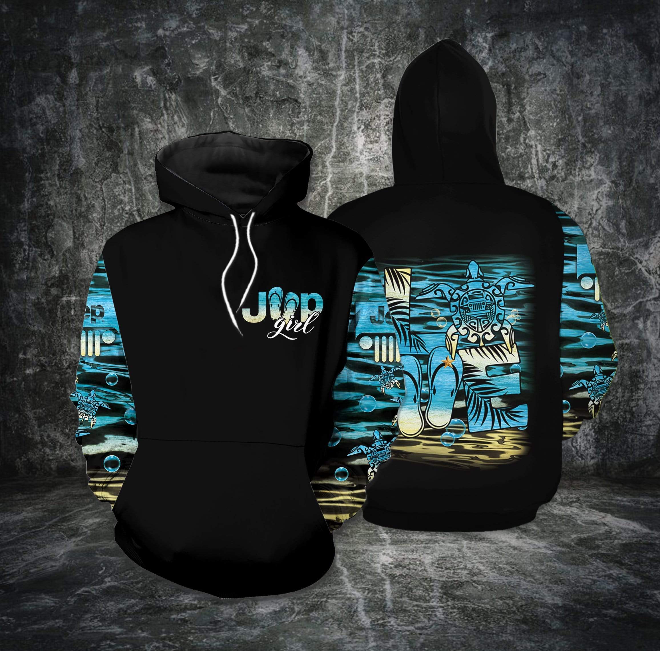 Jeep Girl Love Turtle Hoodie 3D All over print