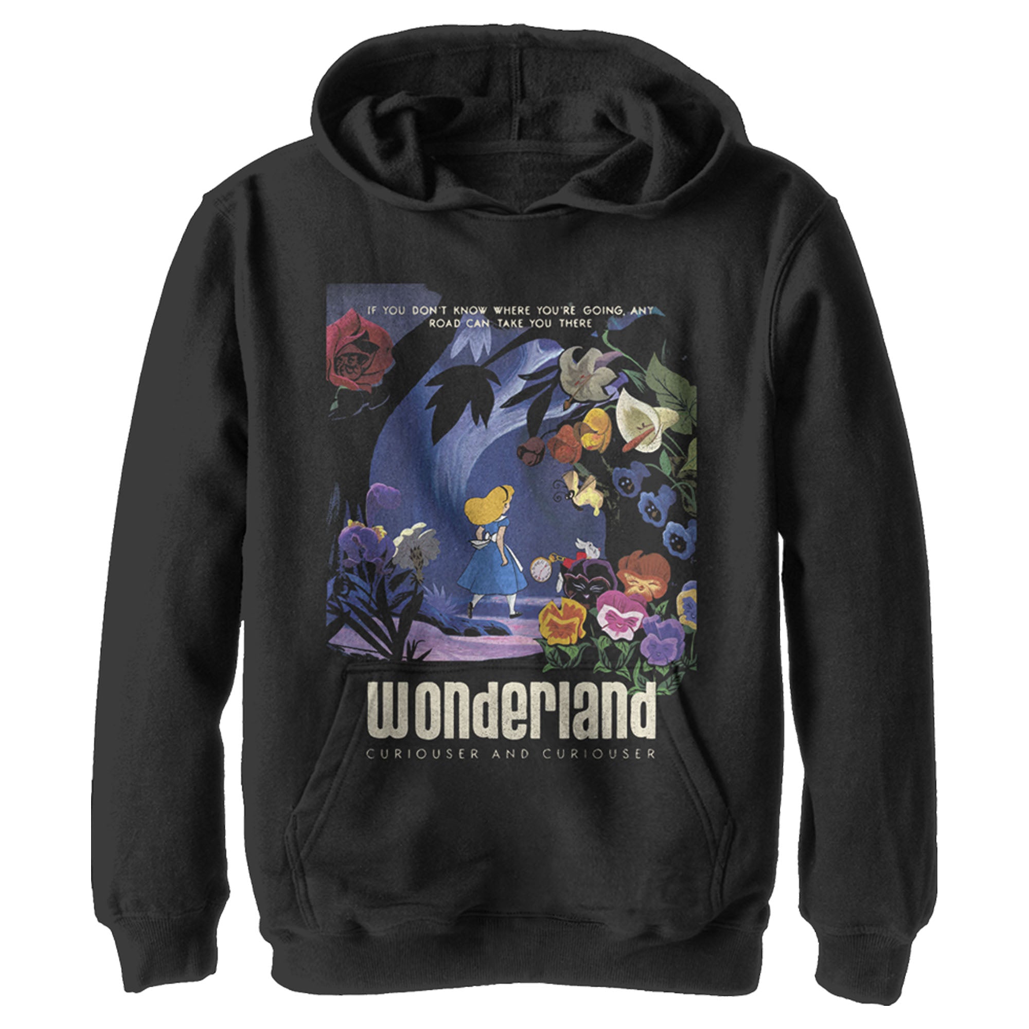 Boy’S Alice In Wonderland Any Road Will Take You There The White Rabbit Pull Over Hoodie