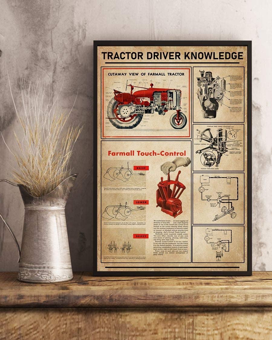 Tractor Driver Knowledge Cutaway View Of Farmall Tractor Farmall Touch Control Poster