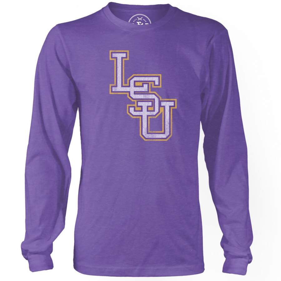 B&B Dry Goods LSU Tigers Baseball Interlock Long Sleeve T-Shirt – Purple