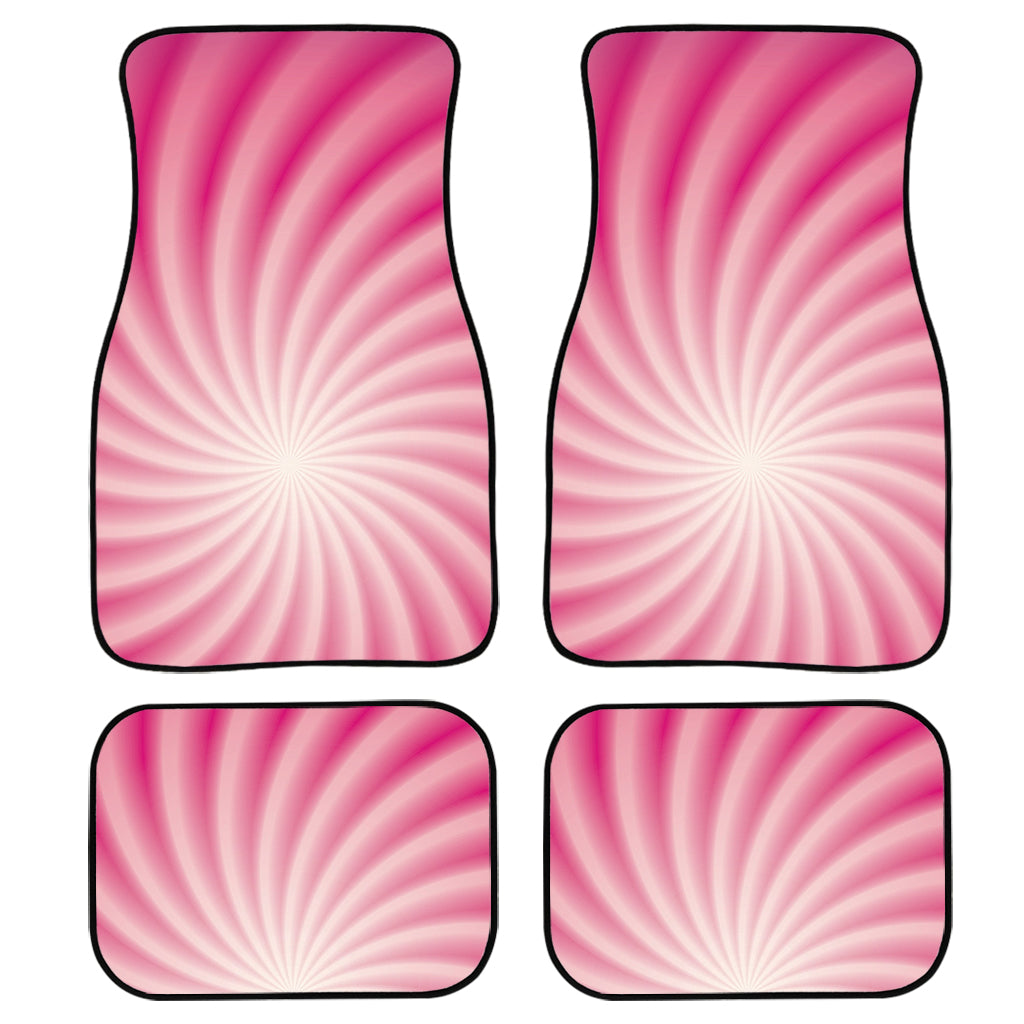 Pink Whirlpool Spiral Print Front And Back Car Floor Mats, Front Car Mat