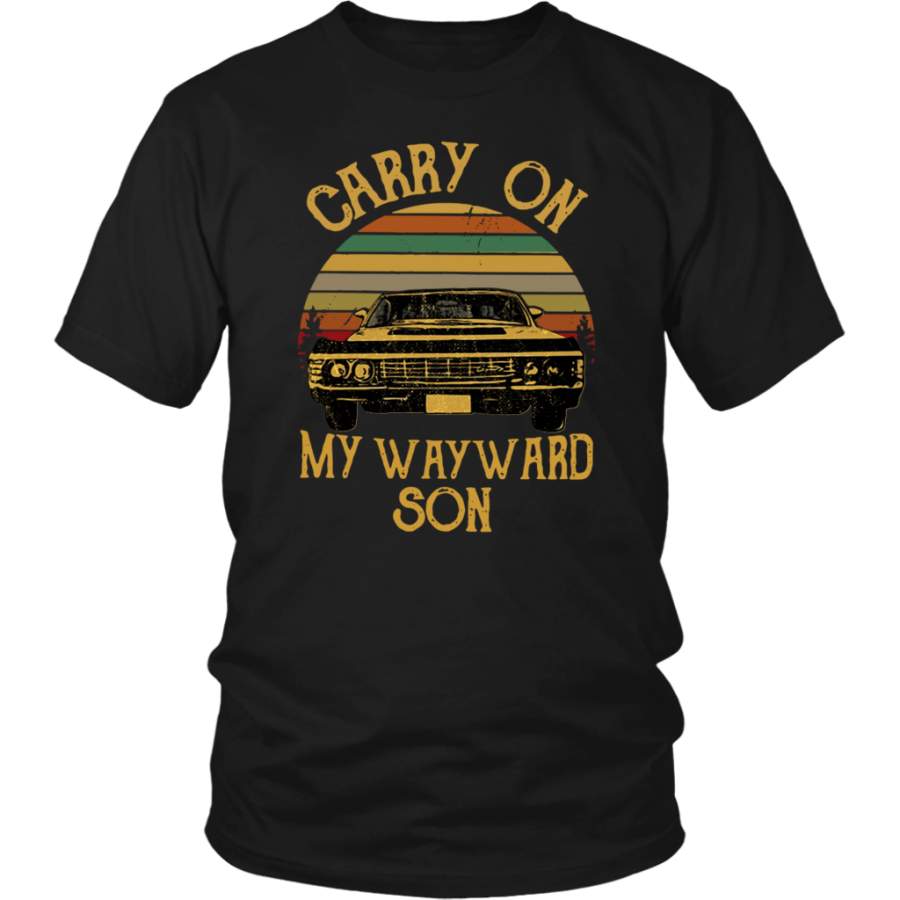 Vintage Retro Car Carry on My Wayward Son shirt