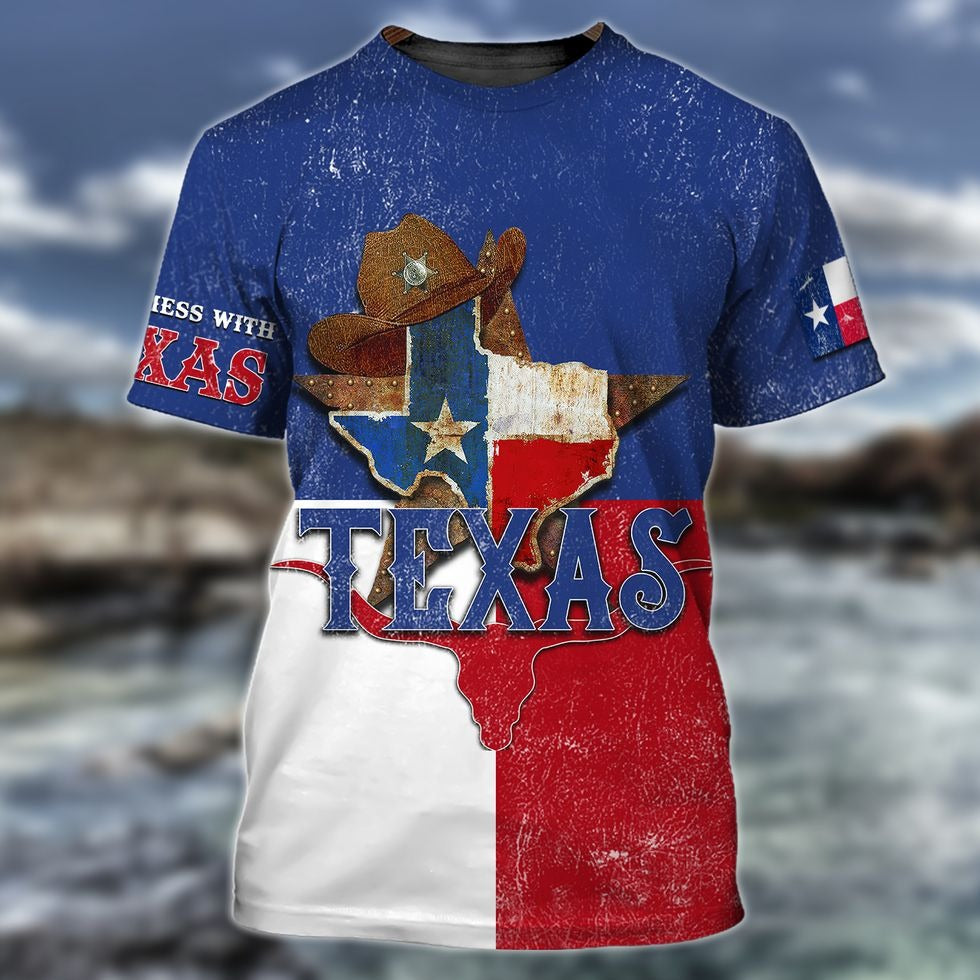 3D Full Printed Texas Map Shirt, Don’T Mess With Texas T Shirt, Texan Shirts