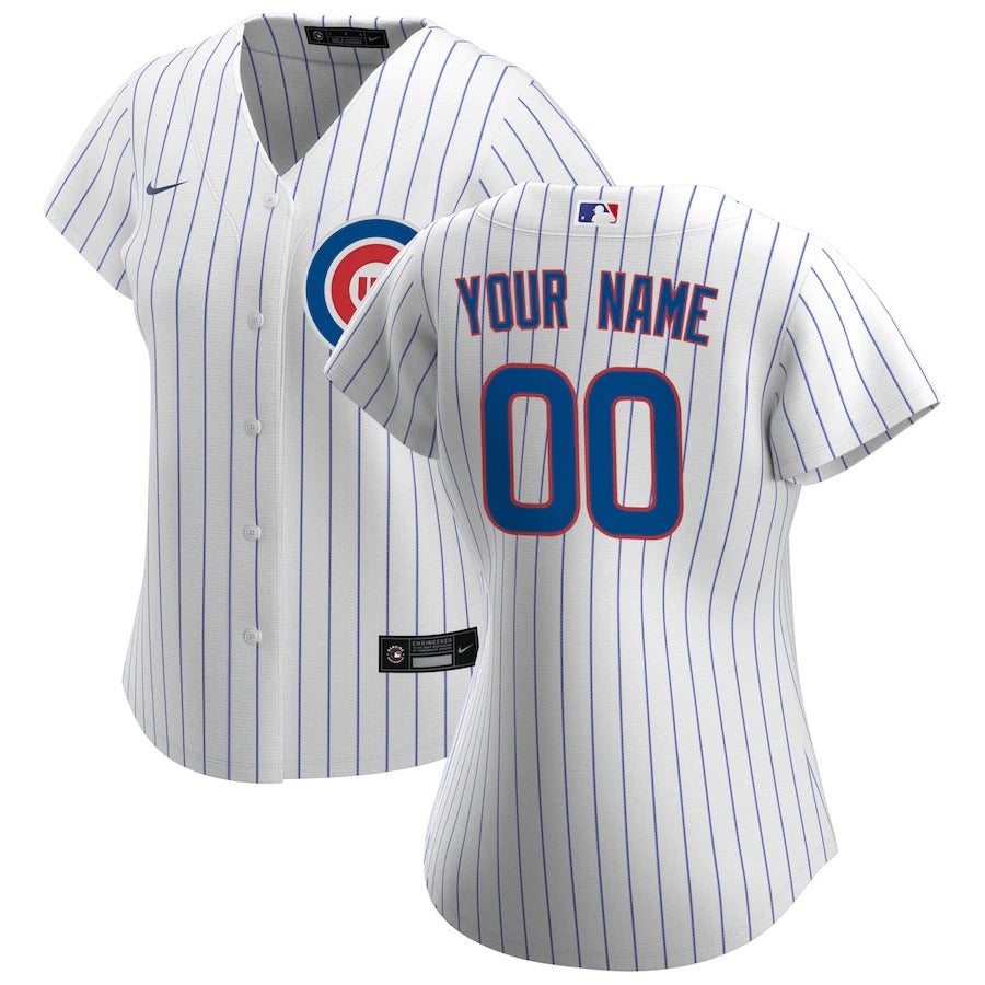 Women’S Chicago Cubs Nike White Home Replica Custom Jersey