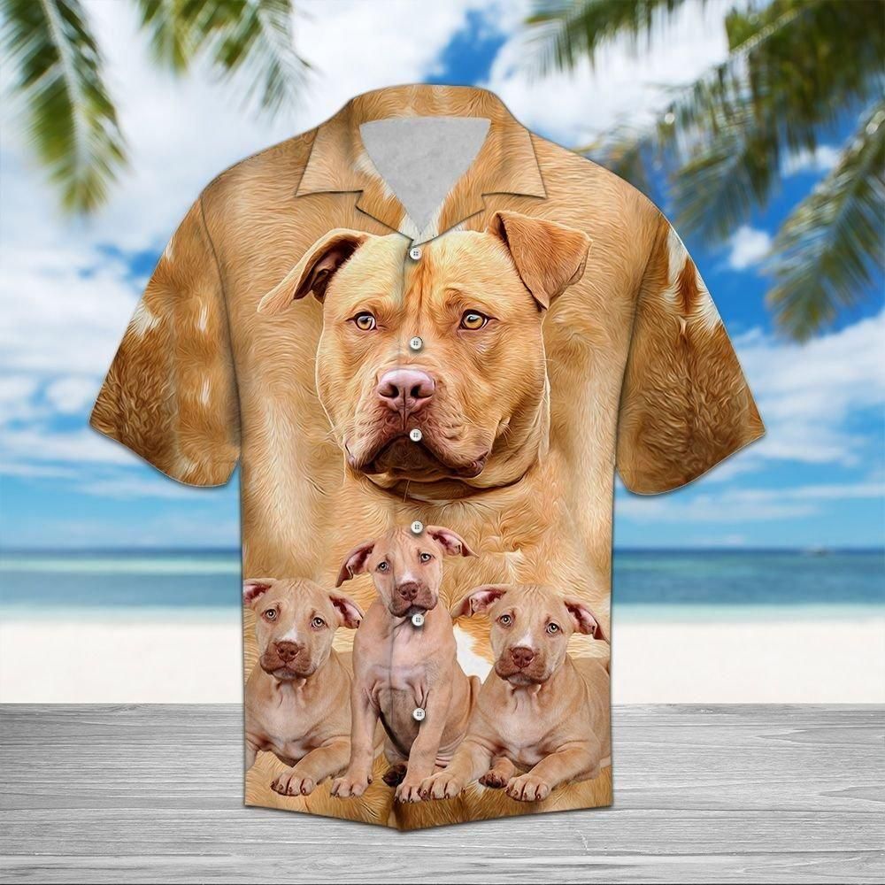 American Pit Bull Terrier Great Aloha Hawaiian Shirt Colorful Short Sleeve Summer Beach Casual Shirt For Men And Women