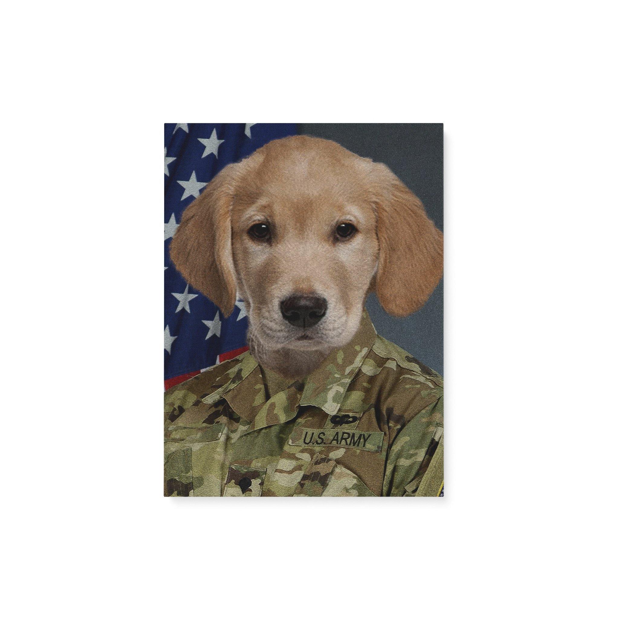 [Personalized Photo]  Pet Portrait, The Military Home Decor Gift For Dog Lover Canvas Prints