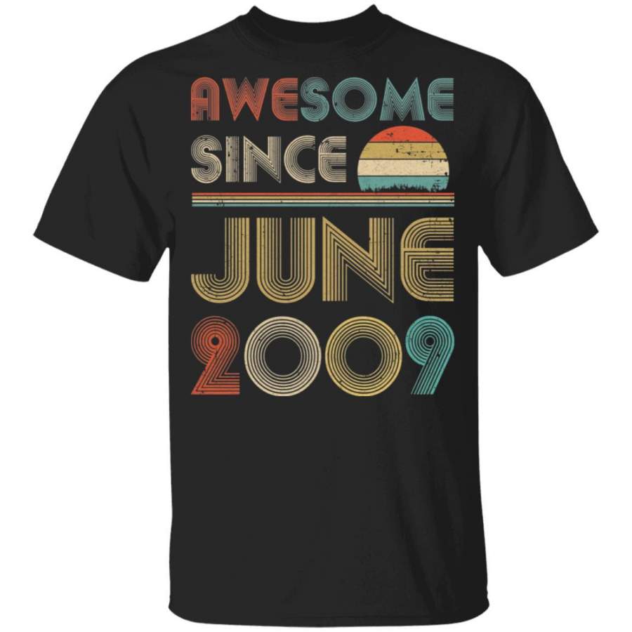 Awesome Since June 2009 Vintage 11th Birthday Gifts Youth T-shirt