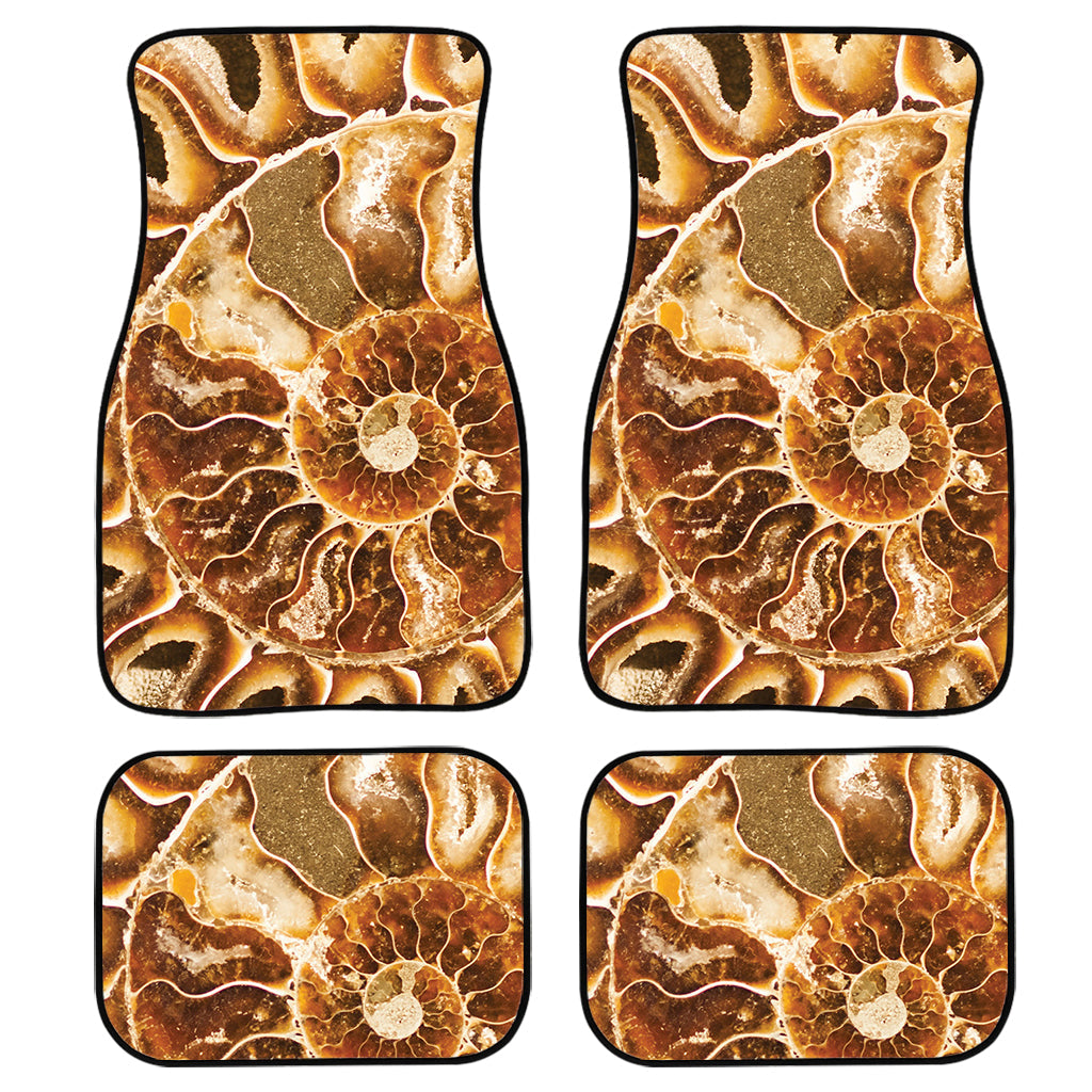 Ammonite Fossil Print Front And Back Car Floor Mats, Front Car Mat