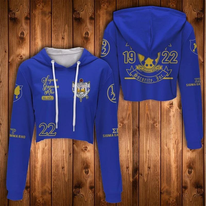 Wonder Print Hoodie – Sigma Gamma Rho Ee-Yip Croptop Hoodie