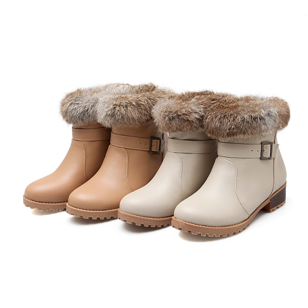 Rabbit Fur Snow Boots Women Shoes Fall|Winter 7308