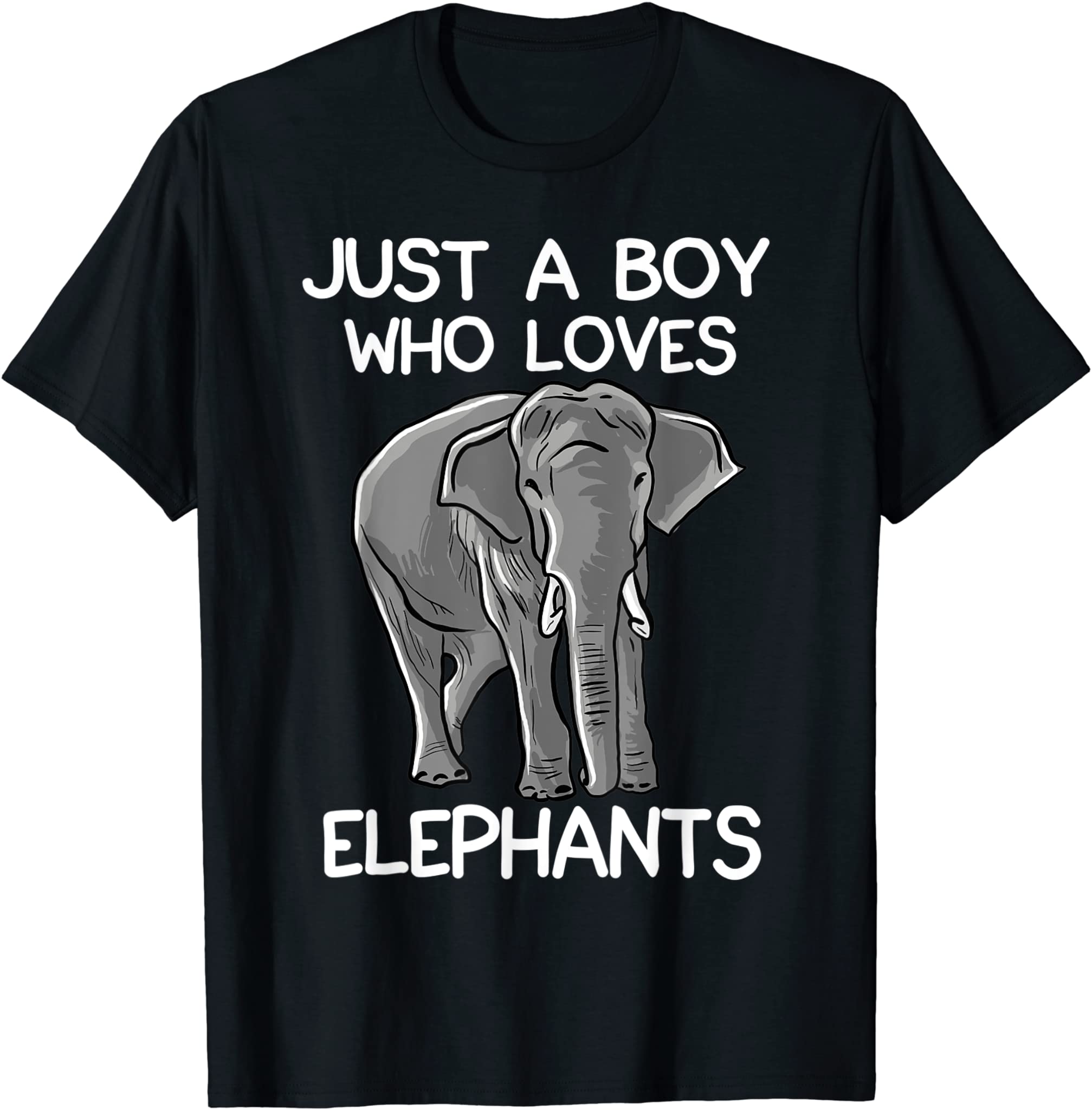 Just A Boy Who Loves Elephants Funny Elephant Lover For Men T-Shirt