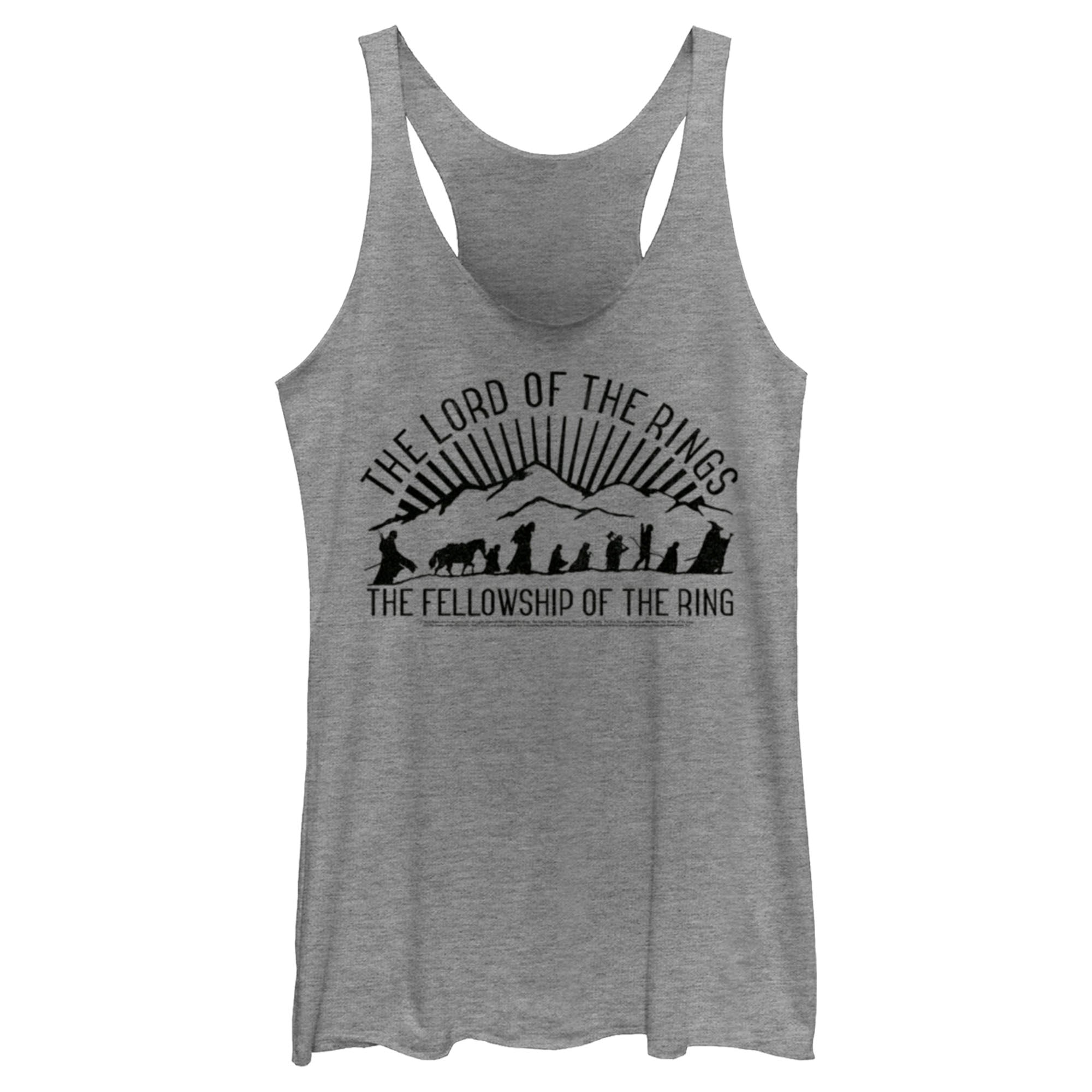 Women’S Lord Of The Rings Fellowship Of The Ring Mountain Silhouettes Racerback Tank Top