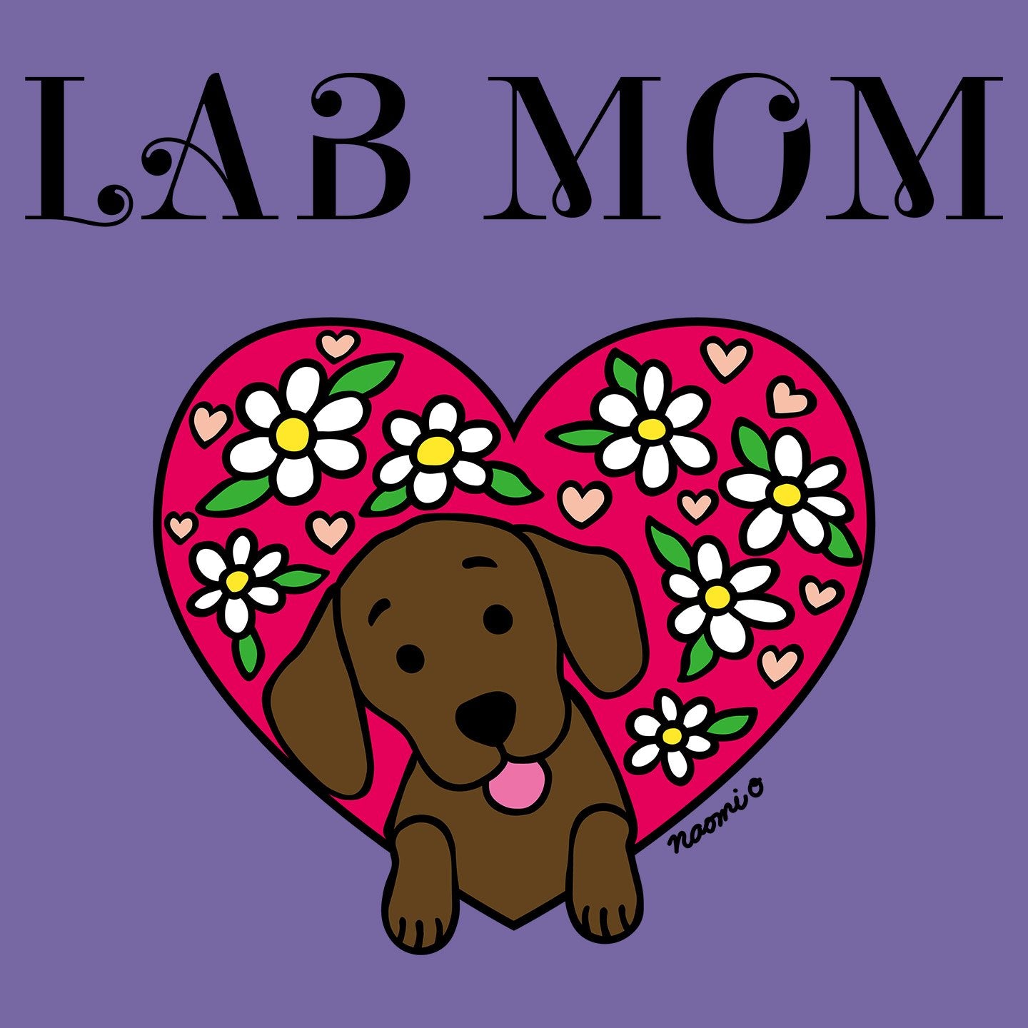 Flower Heart Chocolate Lab Mom – Women’s Tri-Blend T-Shirt