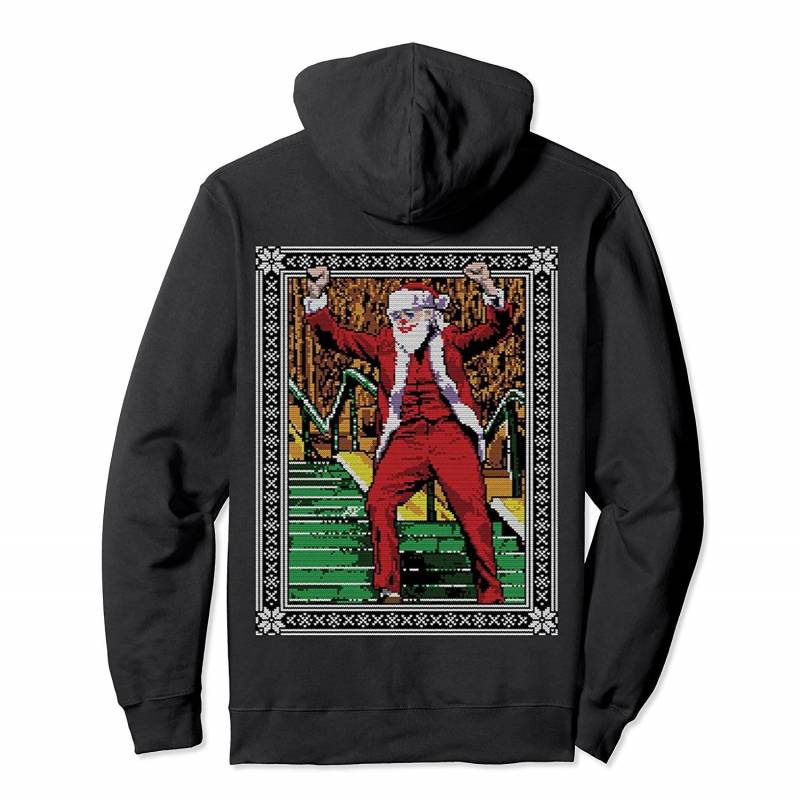 Ugly Christmas Joker dancing on stairs Dank Meme Pullover Hoodie, T Shirt, Sweatshirt