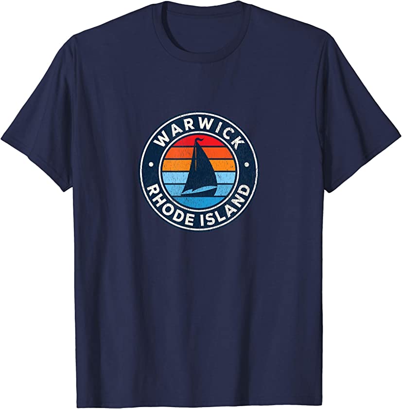 Warwick Rhode Island RI Vintage Sailboat Retro 70s T-Shirt