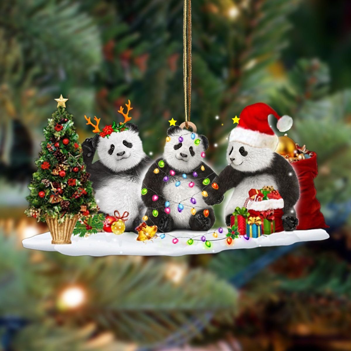 Tmarc Tee Panda Cute Animal 2021 Christmas Ornaments Xmas Gifts For Her