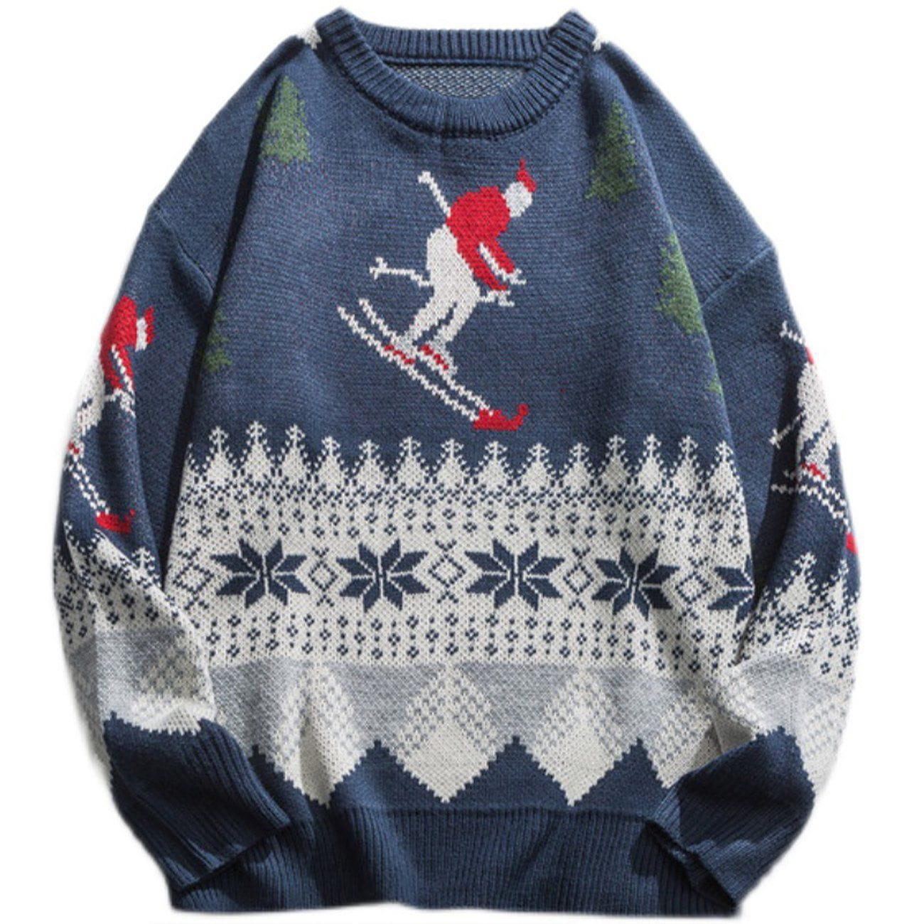 Talishko™ – Cartoon Ski Snowflake Pattern Knit Sweater