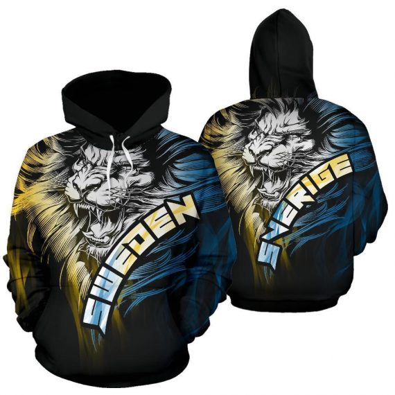 Unisex Hoodie All Over Print Lion Gifts Swedish Lion Gifts Us Unisex Size Hoodie