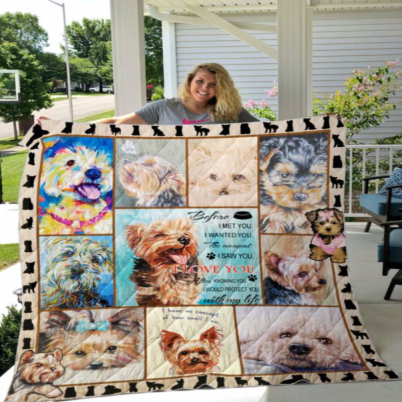 The Moment I Saw You, I Love You Yorkie Quilt P257