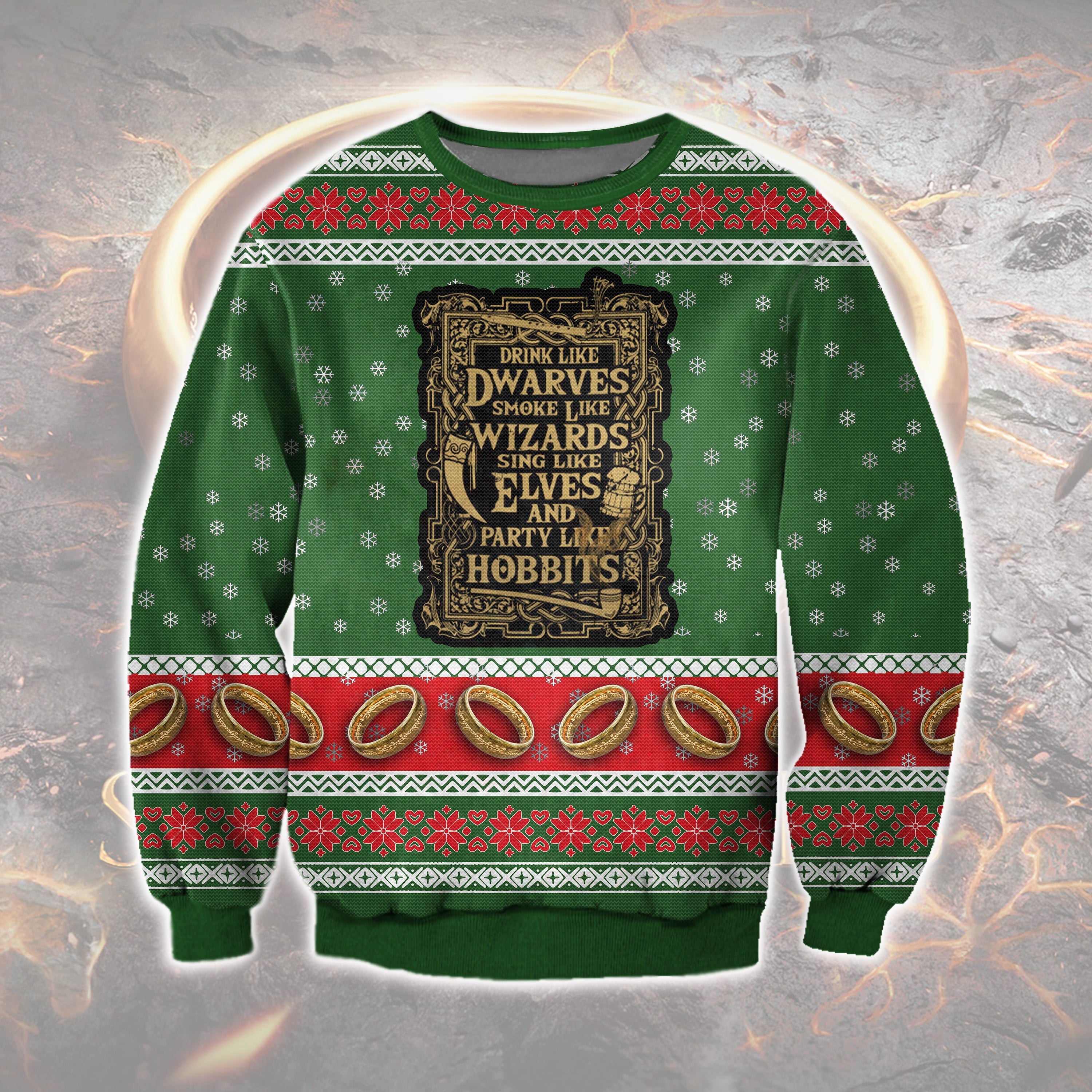 The Lord Of The Rings 3D All Over Printed Ugly Christmas Sweatshirt 02