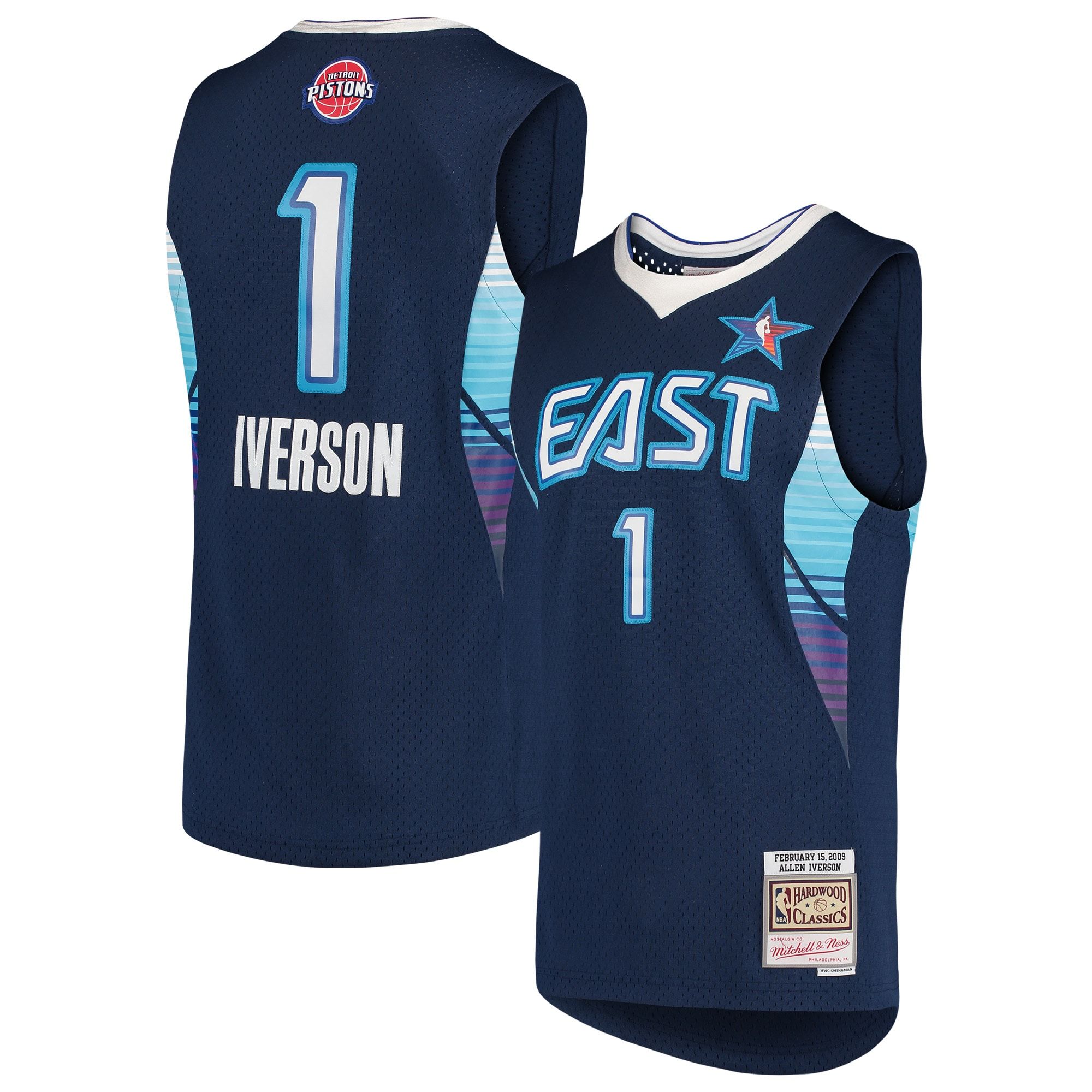 Allen Iverson Eastern Conference Hardwood Classics 2009 NBA All-star Game Navy Jersey Gift For Basketball Fans