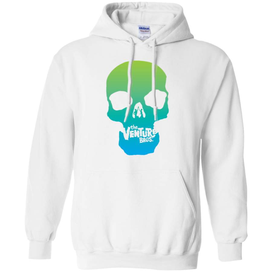 AGR The Venture Bros Skull – Green Blue Gildan Pullover Hoodie