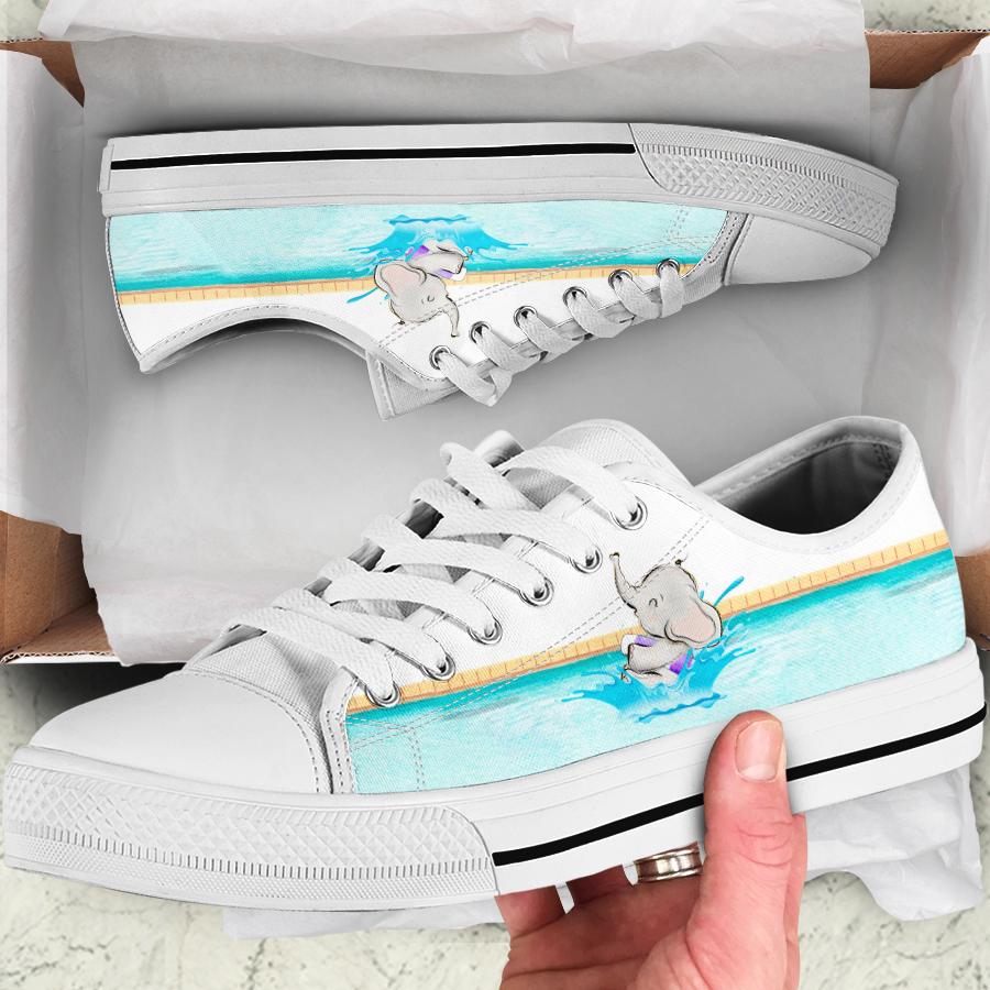 SWIMMING ELEPHANT LOW TOP SHOES