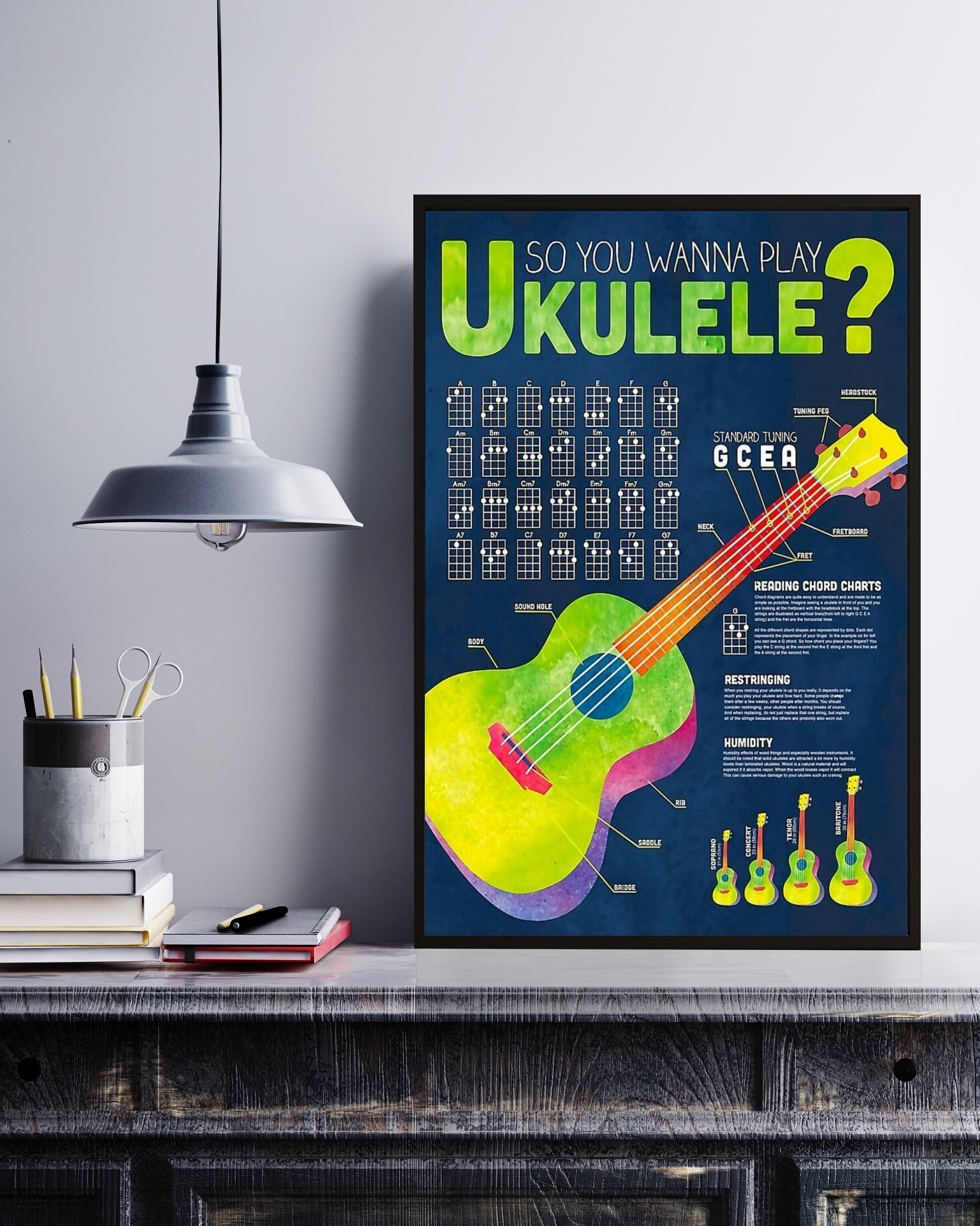 You Wanna Play Ukulele Knowledge Wall Decor Poster d Poster No Frame