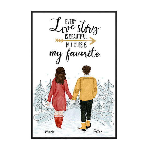 Custom Personalized hairstyle name Valentine’s day wall prints poster gift ideas for room him boyfriend husband her girlfriend wife couple – Every Love Story TY1812 – Personalizedwitch