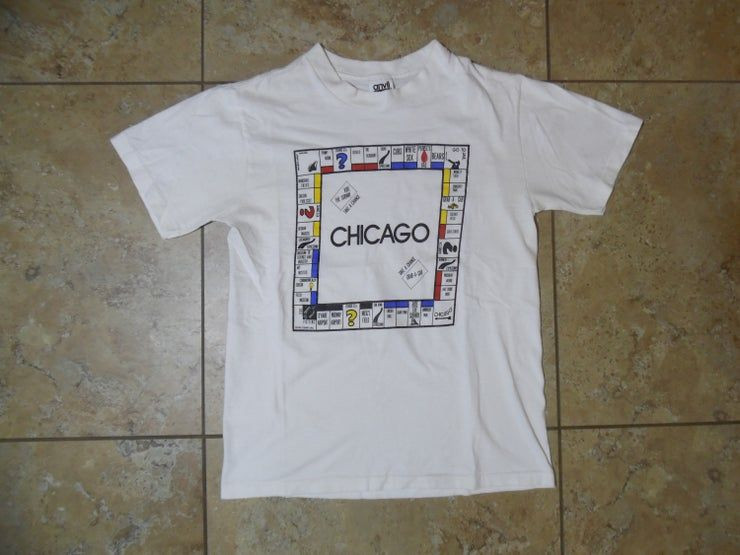 Vtg Chicago Monopoly Board Destination Souvenir Shirt