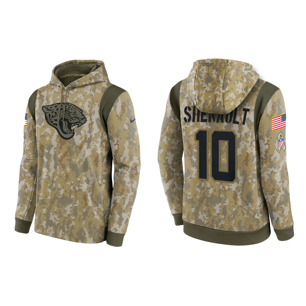 Laviska Shenault Jacksonville Jaguars Camo 2021 Salute To Service Veterans Day Therma Pullover Hoodie