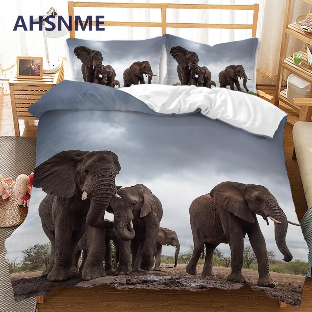 Ahsnme 3D Rainbow Elephant Duvet Cover Elephant Totem Home Textiles Bedding Set  Cover Sets Housse De Couette Jogo De Cama