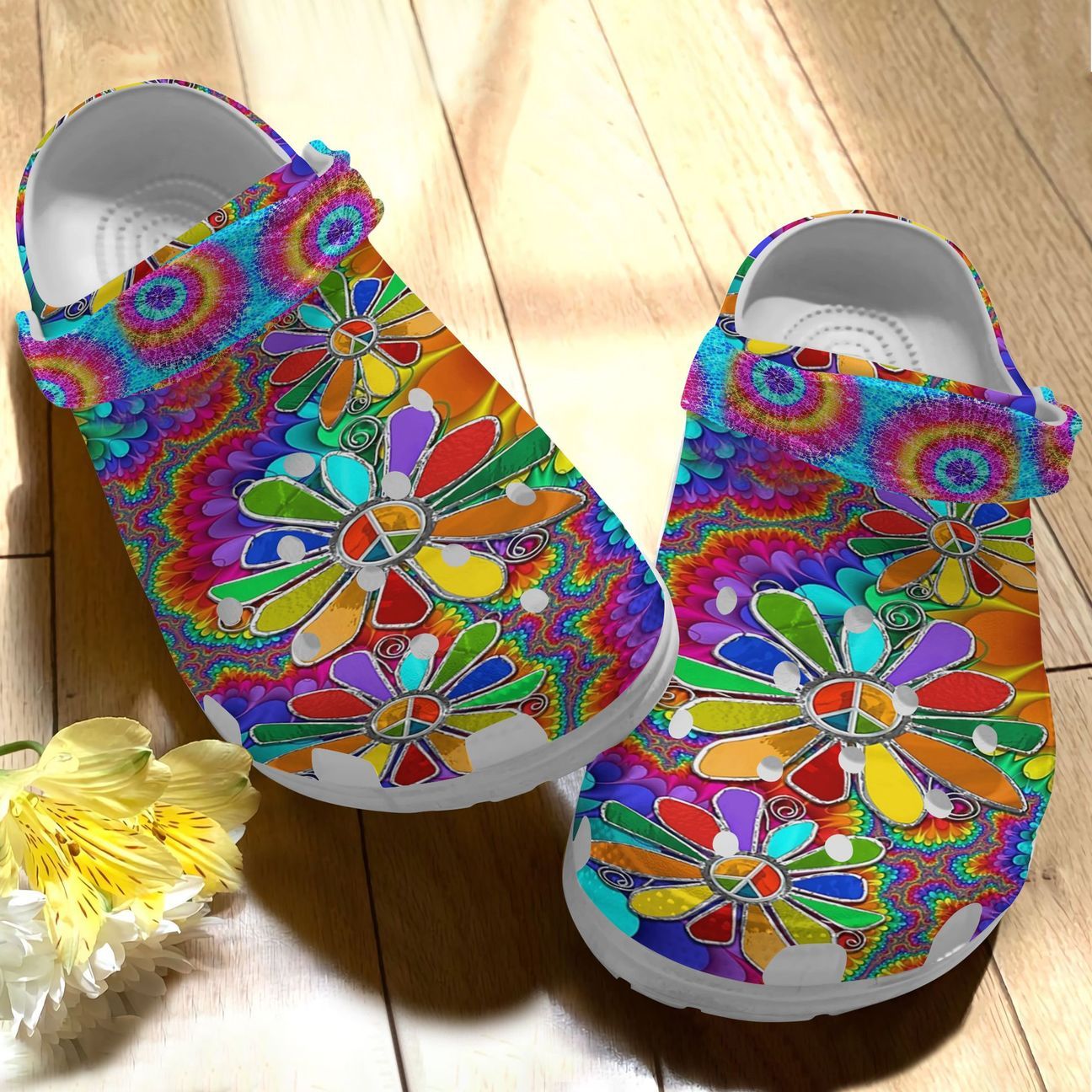 Hippie Personalize Clog, Custom Name, Text, Fashion Style For Women, Men, Kid, Print 3D A Beautiful Picture