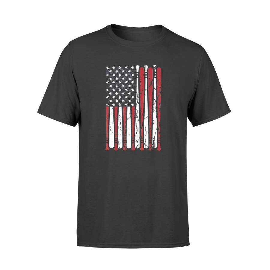 Vintage American Flag Baseball Men Boys Apparel Dad 4th July T-Shirt – Standard T-shirt