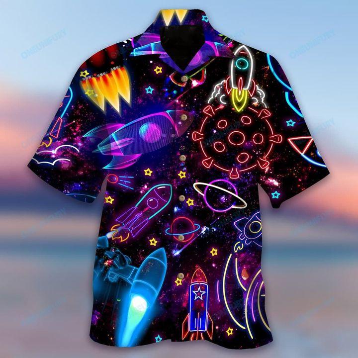 Shoot For The Stars Glowing Rocket Hawaii Shirt Unisex Adult Ha70218