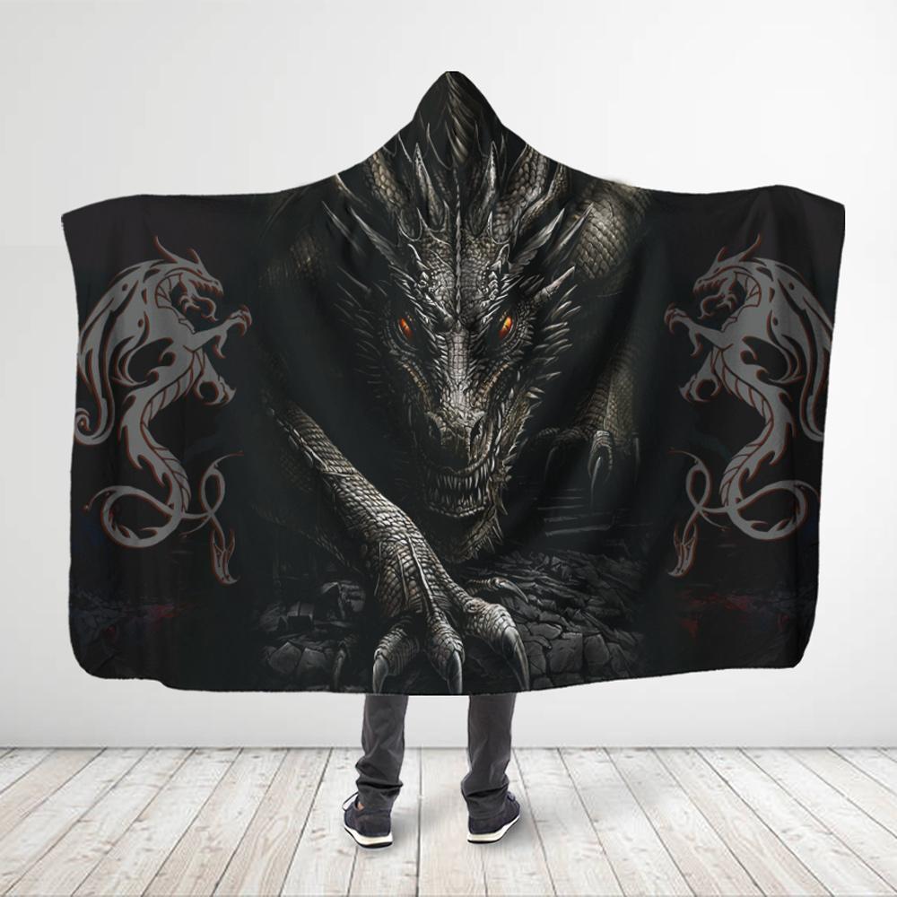 ViticStore™ Dragon Hooded Blanket 3D All Over Print