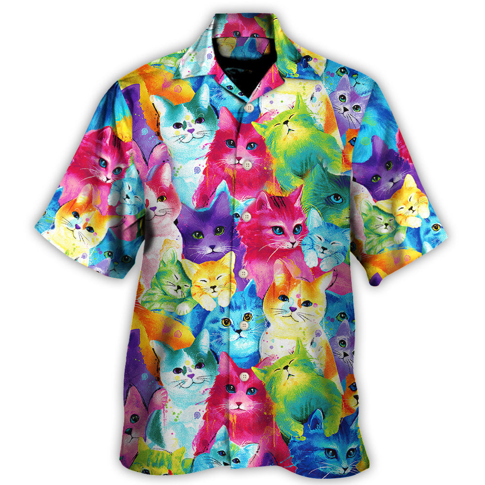 Cat Colorful Little Cute Kitten Happy Life – Hawaiian Shirt – Haws02Lin240822