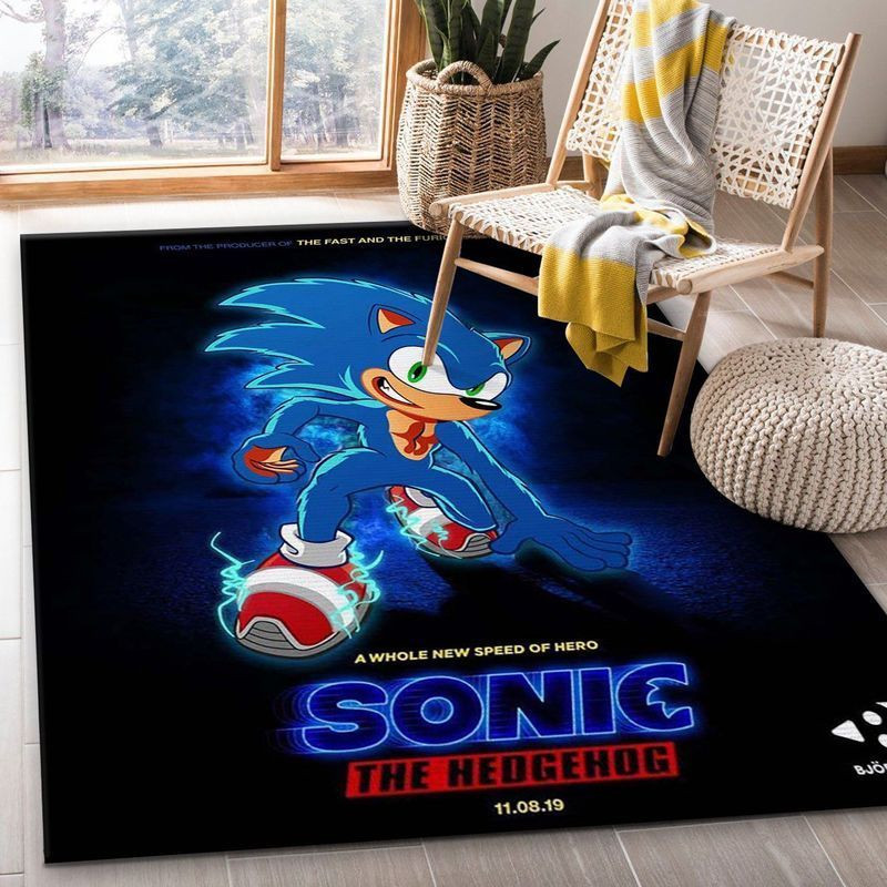 Bjorn Linsin Sonic The Hedgehog Poster Area Rug Living Room Rug Home Decor Floor Decor