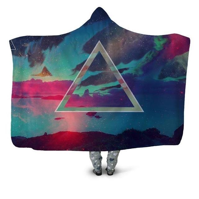 Triangle Dark Blue Skies Blanket Hoodie