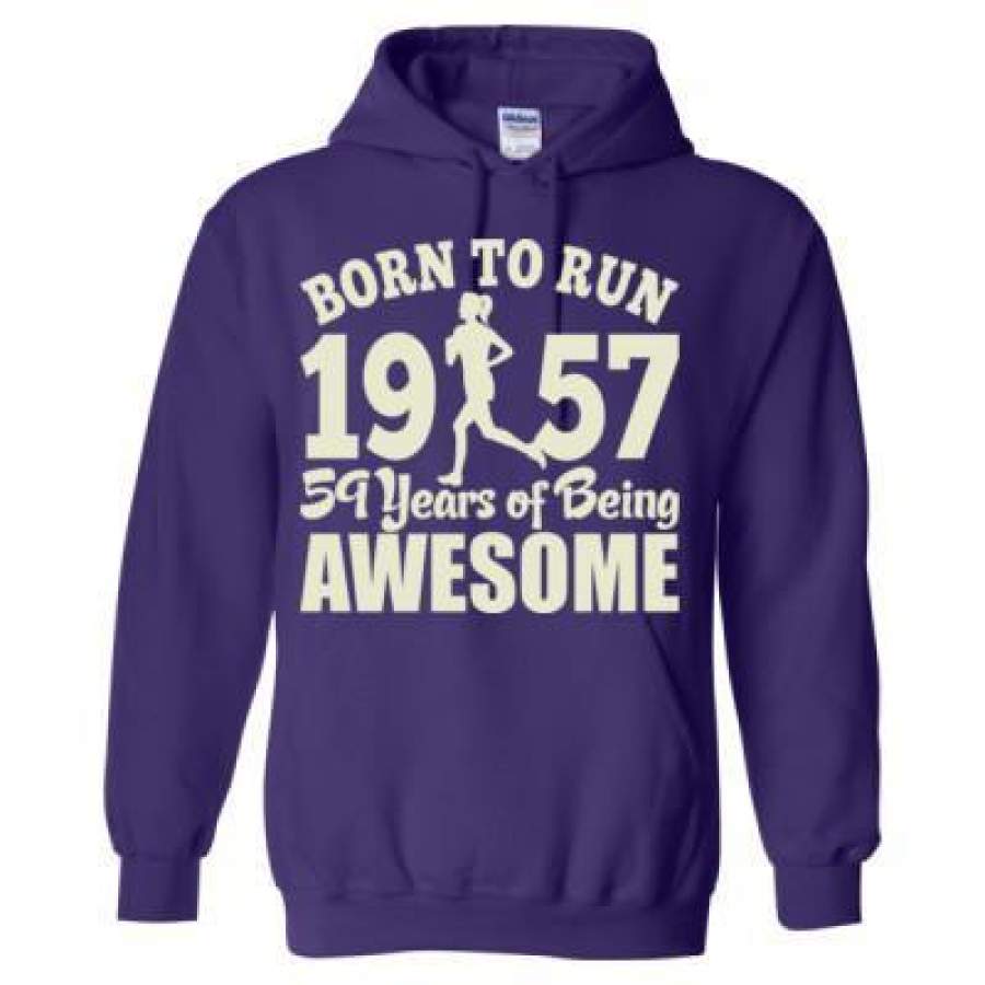 AGR Born To Run 1957 59 Years Of Being Awesome – Heavy Blend™ Hooded Sweatshirt