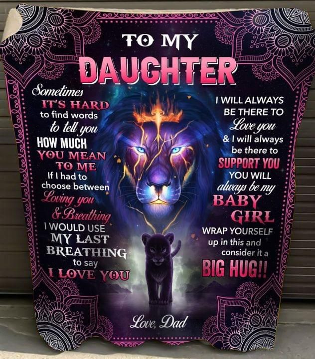 To My Daughter Lion Blanket