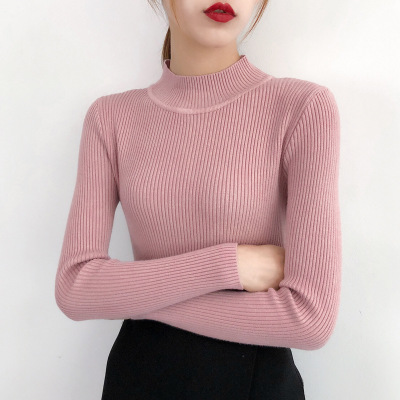 Bonjean Knitted Jumper Autumn Winter Tops Turtleneck Pullovers Casual Sweaters Women Shirt Long Sleeve Short Slim Sweater Girls alx